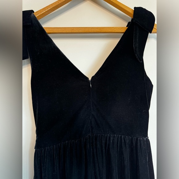 Velvet lbd with bow detail on shoulder - Picture 7 of 8
